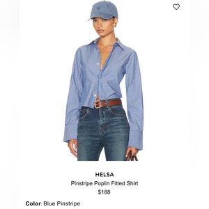 HELSA Pinstripe Poplin Fitted Shirt